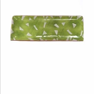 Green Red White Ceramic Serving Dish